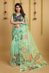 VK 4148 Printed Organza Party Wear Sarees Wholesale Clothing Suppliers In India